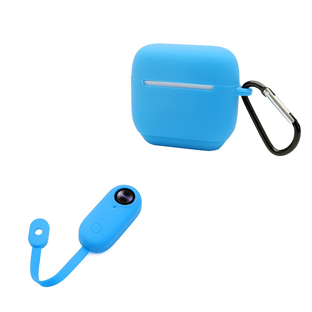 For Insta 360 Go Soft Silicone Camera Protective Case Charging Case with Buckle for Insta 360 Go Action Camera Accessories: sky blue