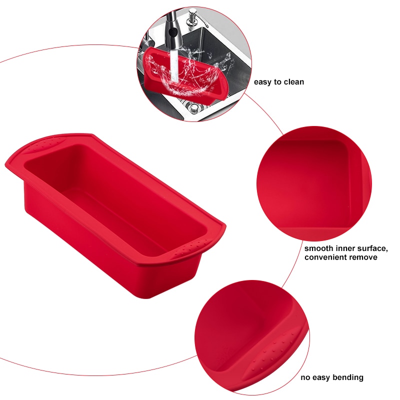 Rektangulär silikonform bakningsverktyg godis toast mögel påskbröd bakverktyg diy kök levererar tårta bakeware pan