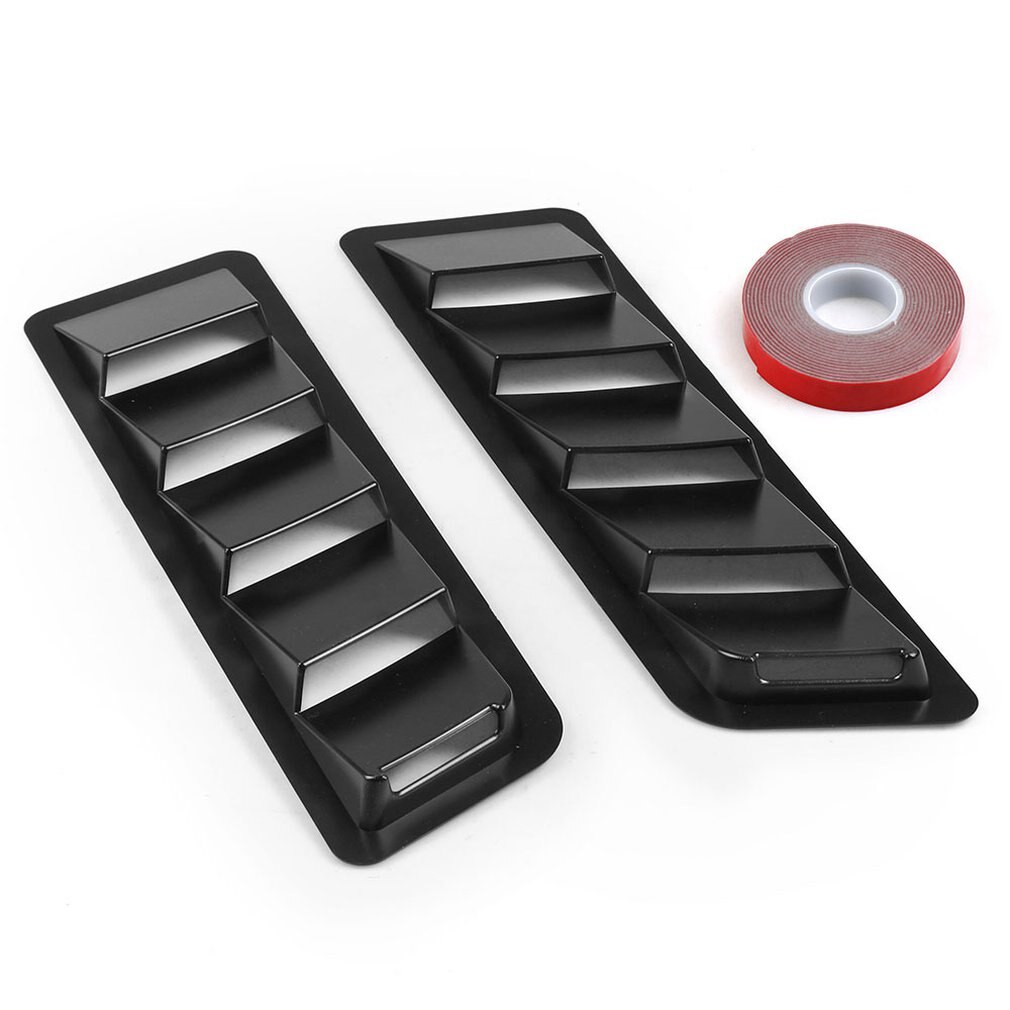 2PCS Hood Intake Panels Hood Vent Louver Air Cooling Panel Trim Set Black ABS Hood Intake Panel Plastic Cooling Vent