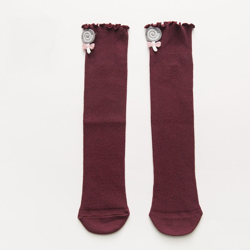 BalleenShiny Baby Mädchen Socken Neugeborenen Socken 100% Baumwolle Kleinkind freundlicher Socke Nette Karikatur Cirl Aufgeschichtet Socken 1-12 T freundlicher: Wein rot