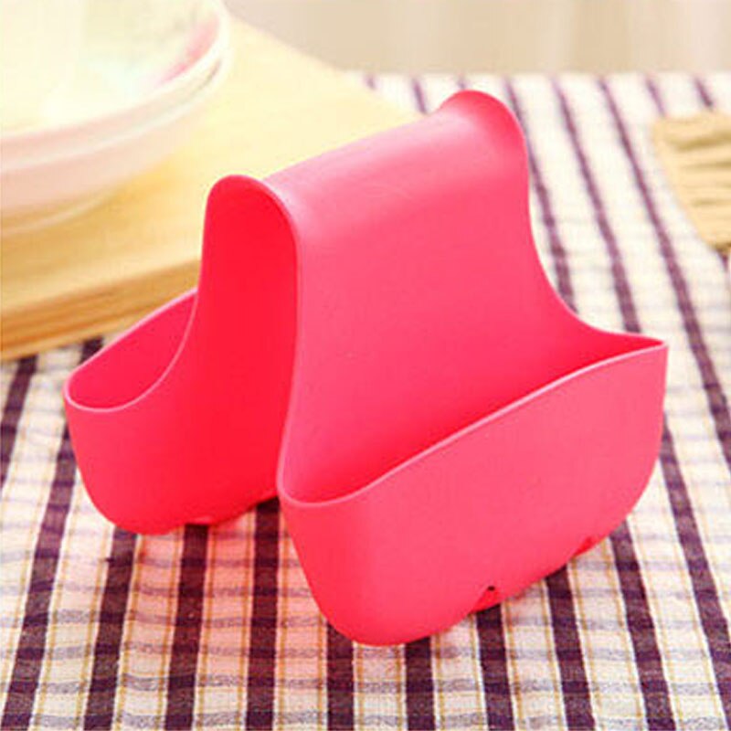 Kitchen Gadgets Double Sink Caddy Hanging Basket Kitchen Accessories Storage Sponge Kitchenware for Kitchen Accessoire: ROSE RED