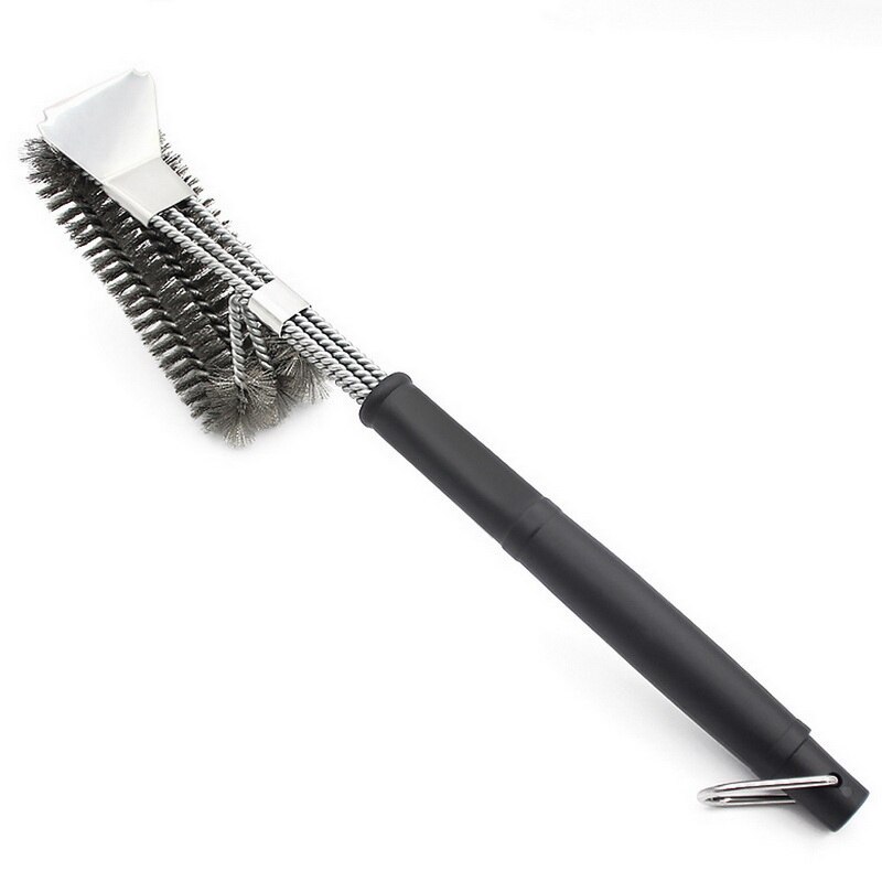 Grill Brush And Scraper BBQ Cleaner Stainless Steel Wire Bristles With Long Handle Tools For Grill Barbecue Cleaning Accessories: With scraper