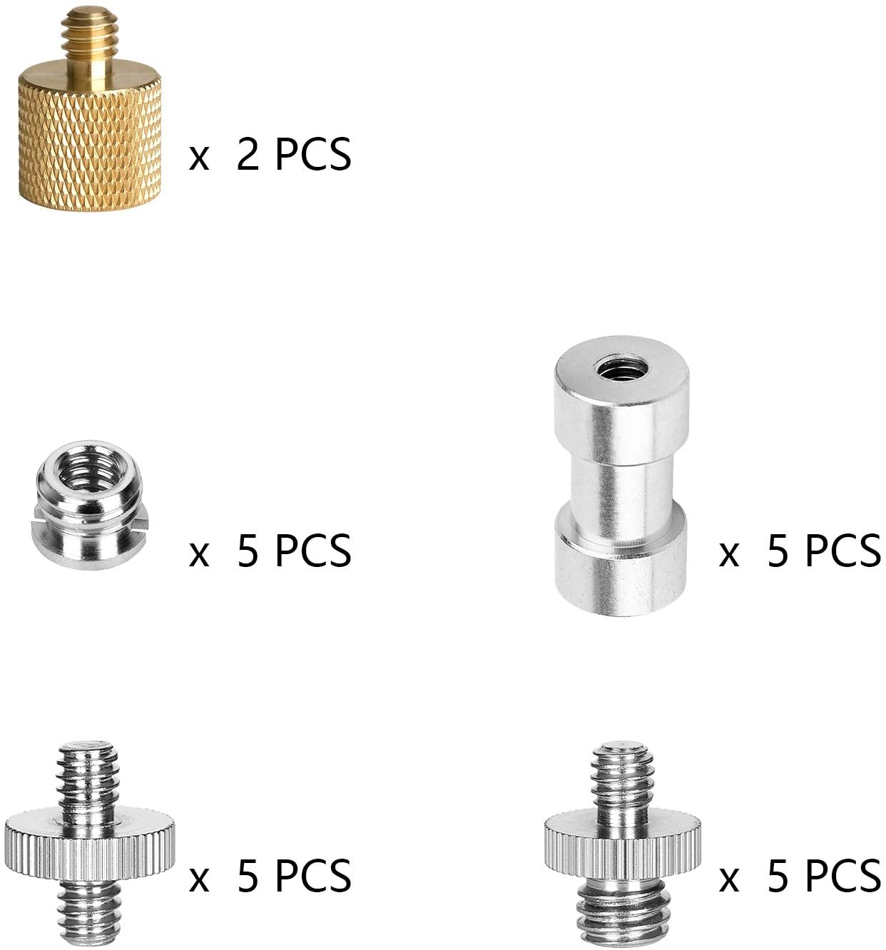 22Pack Camera Schroef Adapter 1/4 1/4 Schroef 1/4 3/8 Statief Schroef Adapter Converter Messing Schroef Adapter Spigot schroef Mount