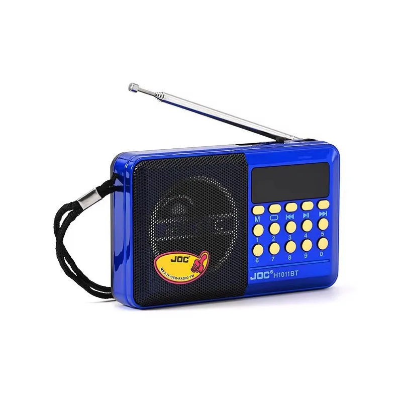 Radio portabil difuzor bluetooth wireless mini radio fm portabil afișaj led reîncărcabil portabil suport radio tf usb: Albastru