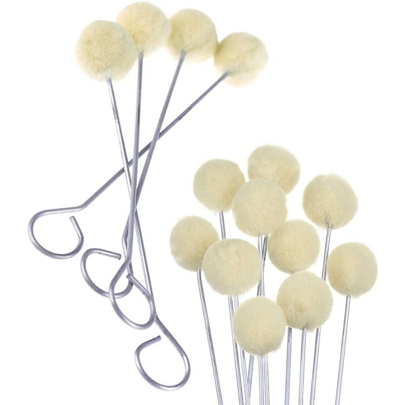 100 Pieces Fiber Leather Dye Tool Dye Dyeing Applicator with Metal Handle for DIY Crafts Projects