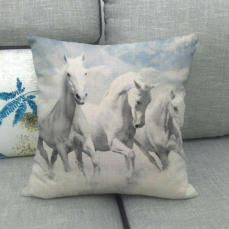 45cm * 45cm running horse linnen/katoen sierkussen covers couch kussenhoes home decor kussen: 12
