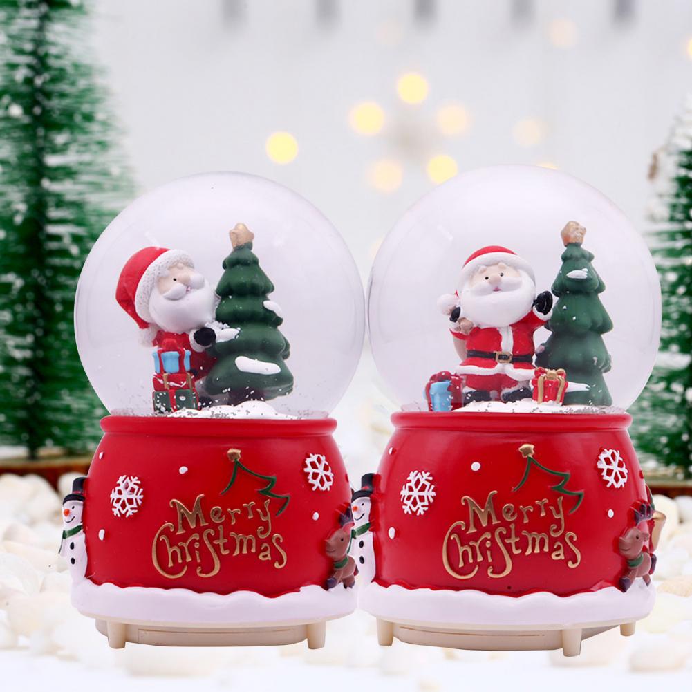 Santa Claus Snow Globe Miniature Snow Globe Display Fall Resistant Cute Christmas Music Snow Globe Ornament