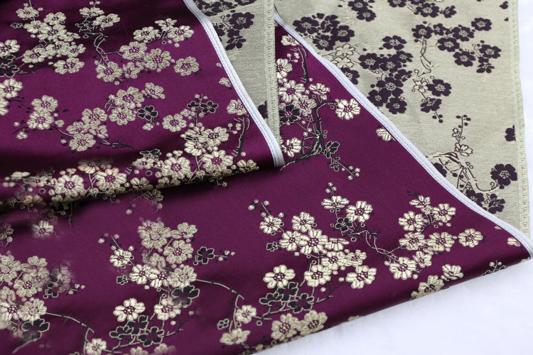 100 cm x 75 cm Roxo Wintersweet braocade fios tingidos tecido jacquard tapeçaria de cetim tecido jacquard tecido moda DIY roupas