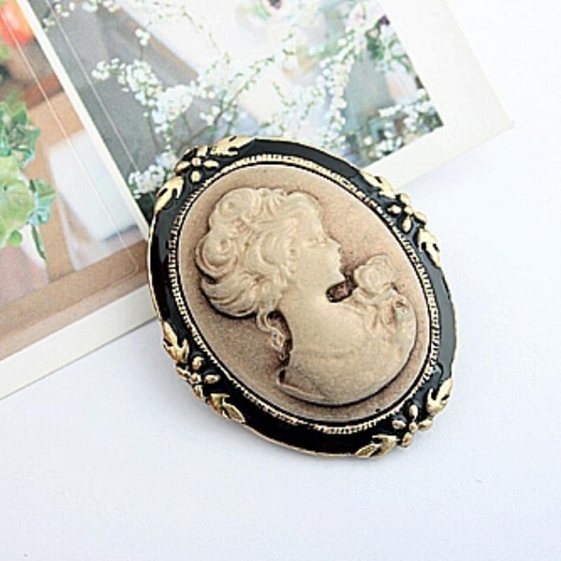 1 kpl vintage cameo rintakoru naisten kuningattaren pää muotokuva rintakoru antiikkiin #39