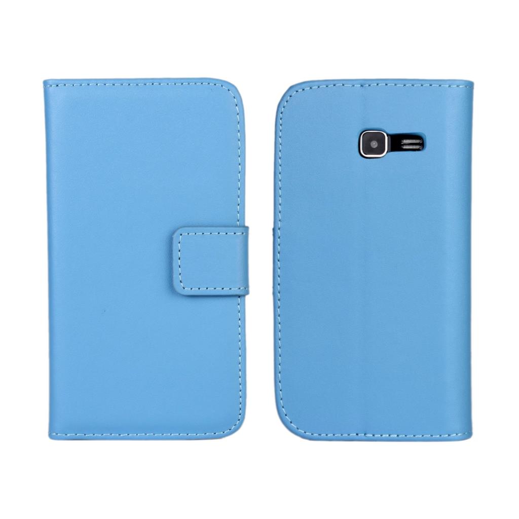 S7390 Card Holder Holster Wallet case For Samsung Galaxy Trend Lite S7390 Magnetic Flip Cover Leather case Retro Phone bags: Sky Blue