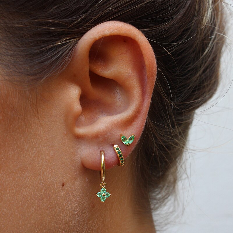 Canner colorido zircão piercing cartilagem hoop brincos para mulheres boêmio geométrico cristal redondo brinco moda jóias presentes