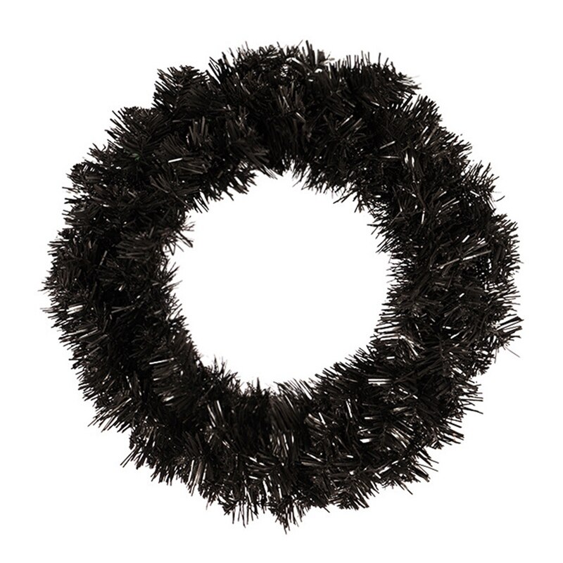 Pine Wreath Black Wreath Garland for Front Door Window Fireplace Christmas Decoration: Default Title