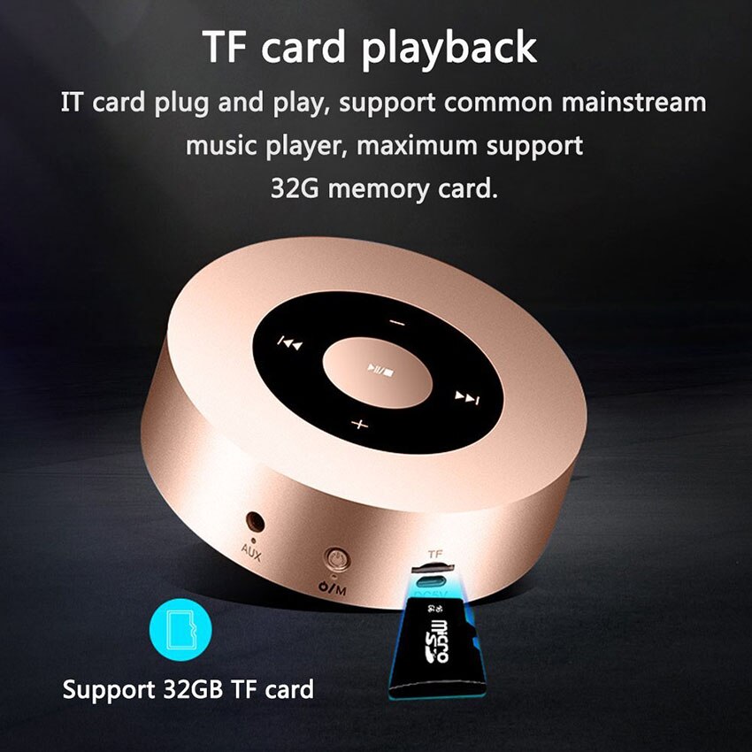 A8 mini trådløs bluetooth højttaler bærbar touch screen stereo subwoofer  mp3 afspiller med mikrofon tf