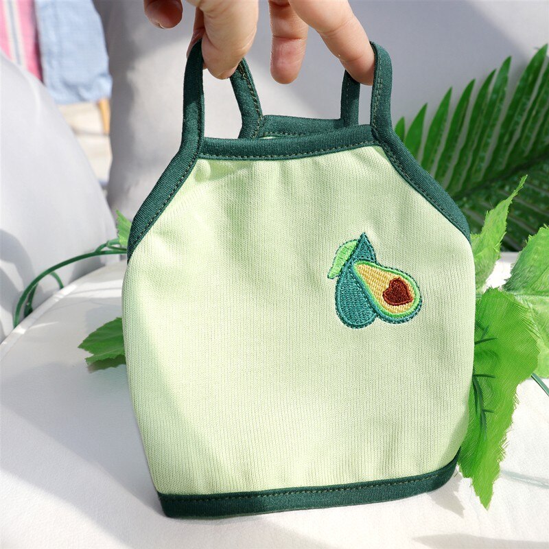 Cute Summe Pet Dog Clothes Strawberry Orange Avocado Watermelon Pattern Dog Vest Dog Sling For Puppy Chihuahua Small Medium Dogs