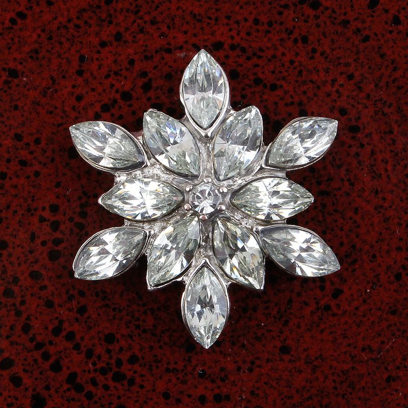 10 stk/parti 28mm 2 farver sølv bling metal rhinestone knapper til håndværk klare dekorative flatback krystal knapper til bryllup