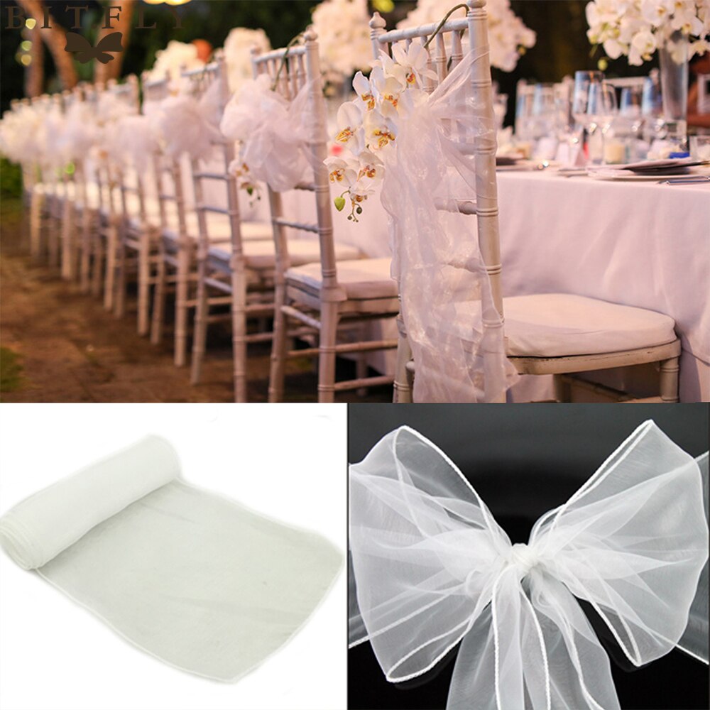 18cm*275cm Wedding and events Organza Chair Sashes Bow chair Covers for Christmas Party Banquet Decorations Home Textiles gold