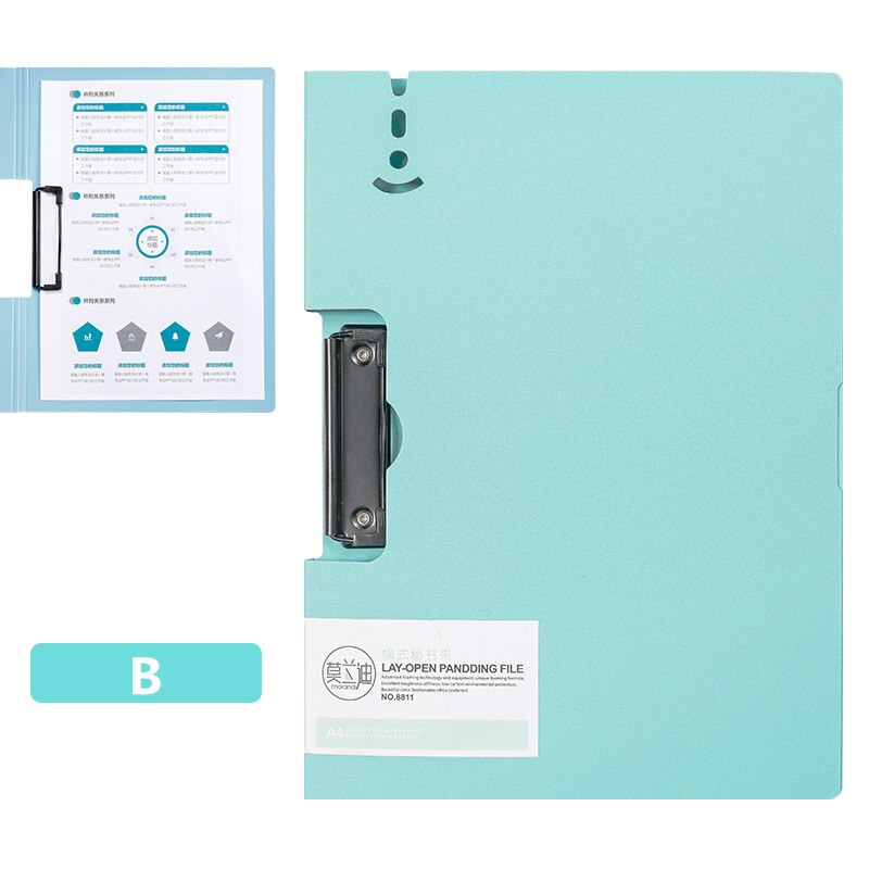Kawaii – classeur Morandi A4, avec Clip en métal, rangement du papier de Test, bloc-notes, presse-papiers, papeterie fournitures de bureau: B Green
