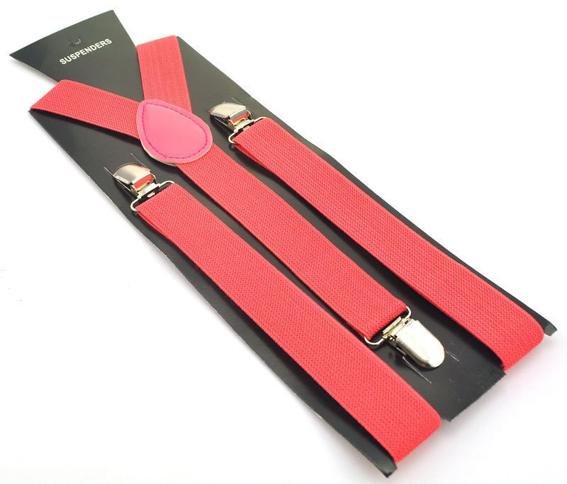 Neue KINDER Hosenträger 2,5 cmx65cm 36 farben Mix Kinder/Jungen/Mädchen Hosenträger Elastische Hosenträger Schlank Hosenträger Y-schwarz Hosenträger/Gürtel: Coral Red