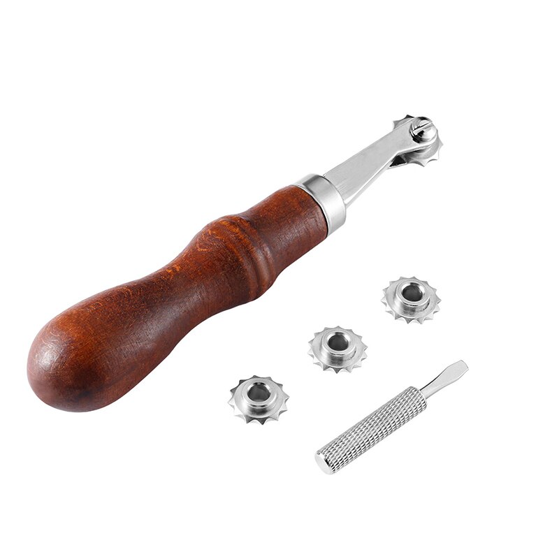 LMDZ DIY Leather Tools Craft Spacer Embossing System Set Leathercraft Spacing Wheel Punching Punch Tool for Leather 4 Wheels