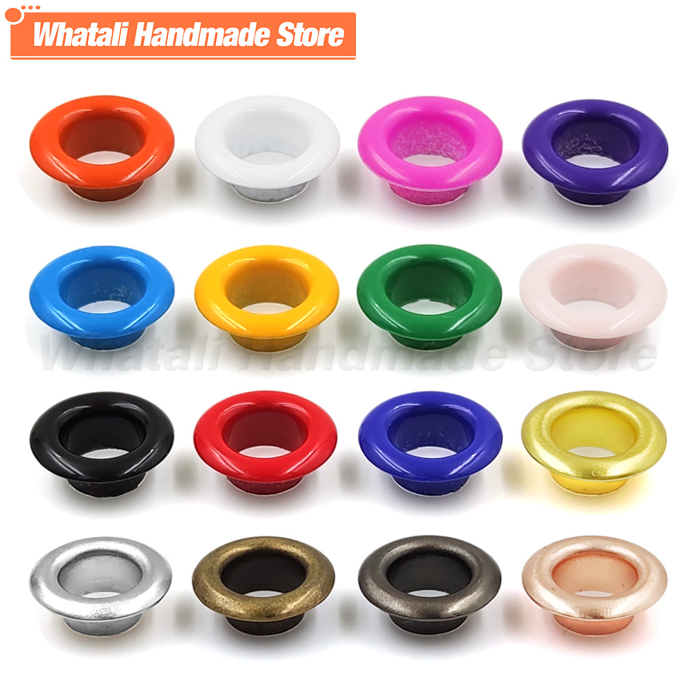 100 ensembles d'œillets métalliques de 4mm, anneau à œillets avec rondelle multicolore pour Scrapbooking, chaussures, casquette de ceinture, étiquettes de sac, vêtements, bricolage, maroquinerie