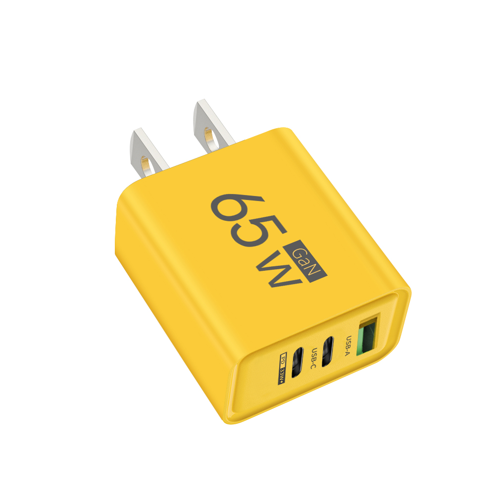 Totaal 65W GaN USB-oplader 3 poorten Snel opladen Type C Telefoonoplader Adapter Snelle wandoplader voor iPhone Samsung Xiaomi Huawei: Br