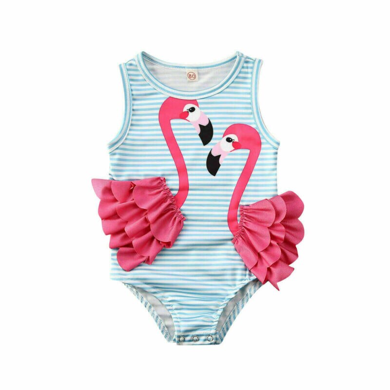 Zomer Kid Baby Meisjes Peuter Flamingo Tankini Bikini Set Badmode Badpak