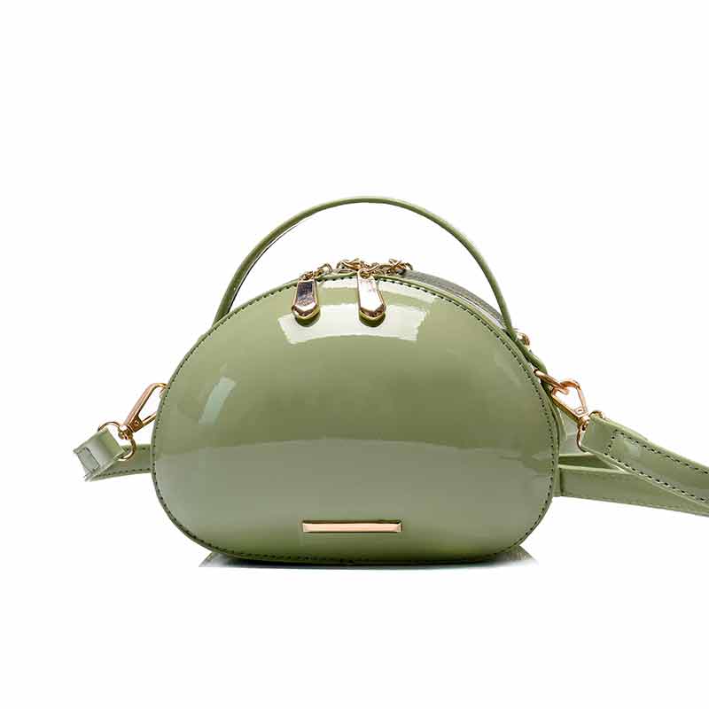 Bolso redondo de para mujer, bolso pequeño de Color caramelo para chica, bolso de hombro sólido, bolso bandolera para mujer joven, resistente al desgaste: green