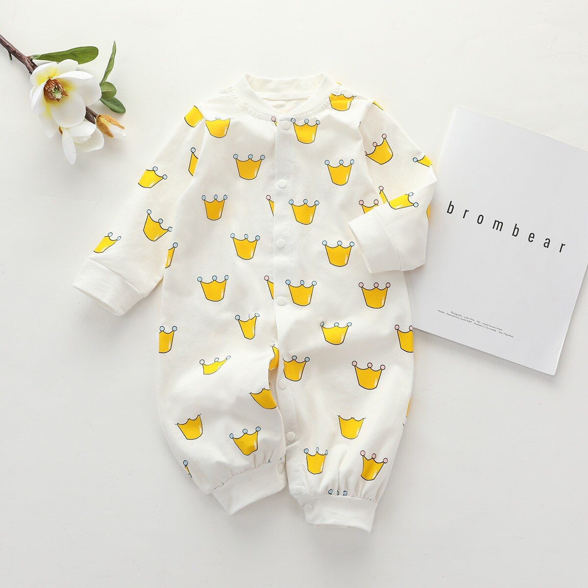 Newborn Baby Boy Romper Jumpsuit Long Sleeve Print Baby One Piece Jumpsuit Boy Costume