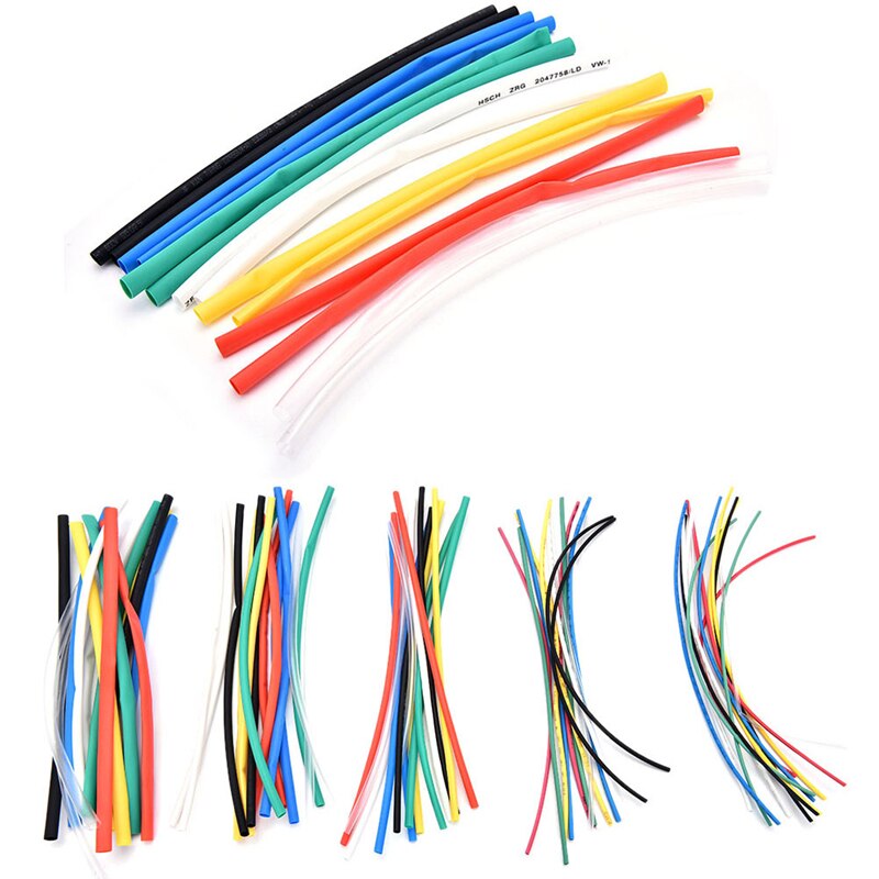 70Pcs Auto Elektrische Kabel Buis Kits Krimpkous Tubing Wrap Mouwen Diverse 7 Kleur Gemengde Kleur Tubing Hoezen wrap Draad