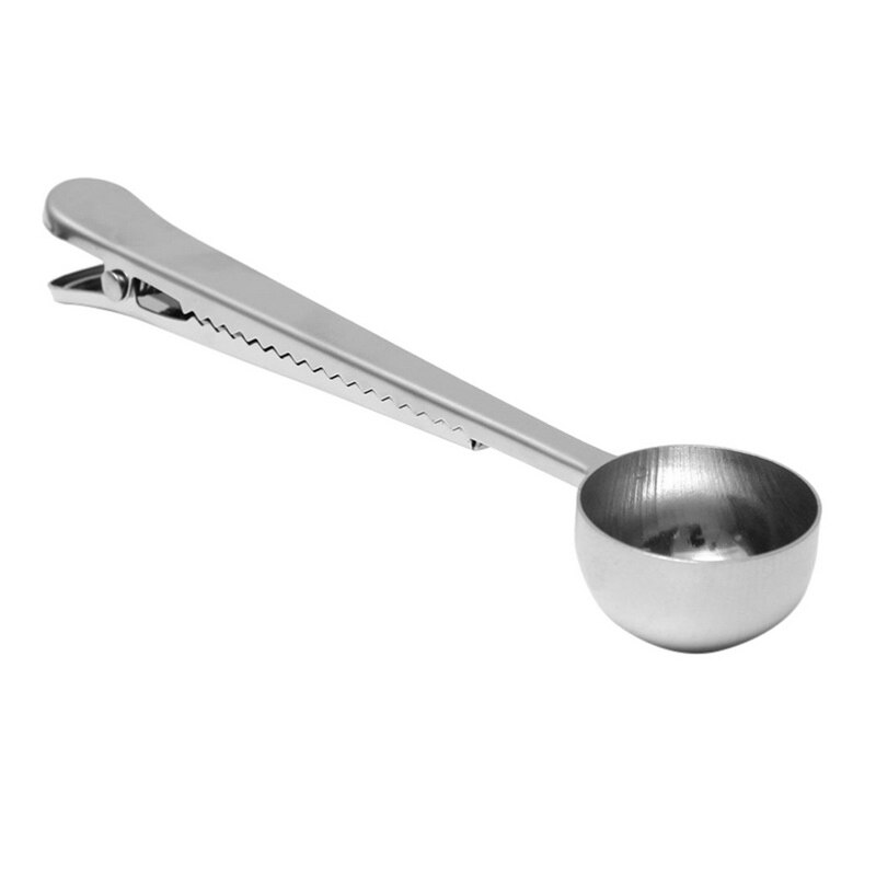 Dozzlor 1 pieza de acero inoxidable cuchara de café con Clip té de café cuchara de medición cucharillas accesorios de cocina 1 taza de herramientas de café molido