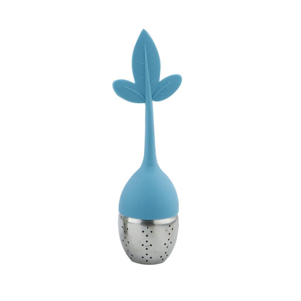 Silicone Tea Infuser Reusable Tea Strainer Sweet Leaf with Tray Novelty Tea Ball Herbal Spice Filter Tea Tool: C