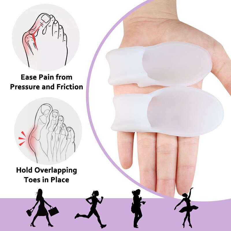 Pexmen 2 Teile/para Gel Zehe Separator Ballen Knochen Ektropium Erzähler Zehen Außen Gerät Fuß Pflege Werkzeuge Hallux Valgus Korrektor
