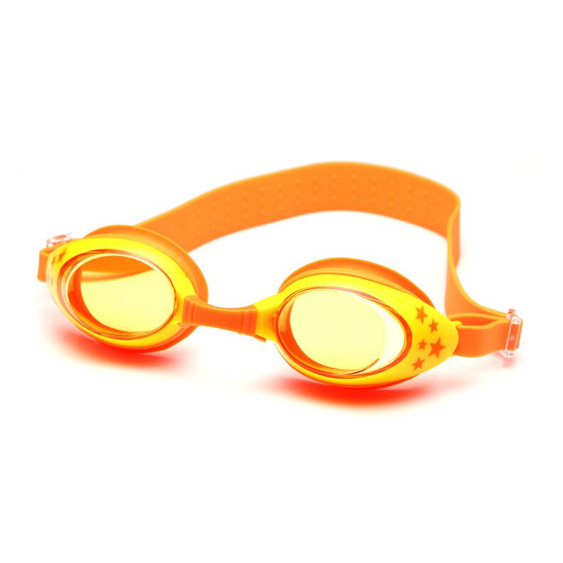 Svømmebriller børn drenge piger anti tåge pool børn tegneserie vandtæt svømmebriller silikone dykkerbriller: Orange