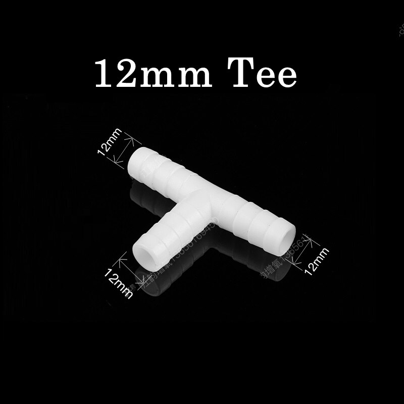 10 Stuks 10/12/16Mm Plastic Tee Connector Aquarium T-Type Verminderen Tee Connector Splitters Vis tank Tube Fittings: 12mm