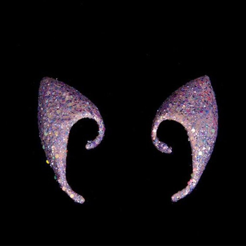 1 paire brillant paillettes ange elfe oreilles Silicone faux oreille accessoire Halloween fête décor L4MC