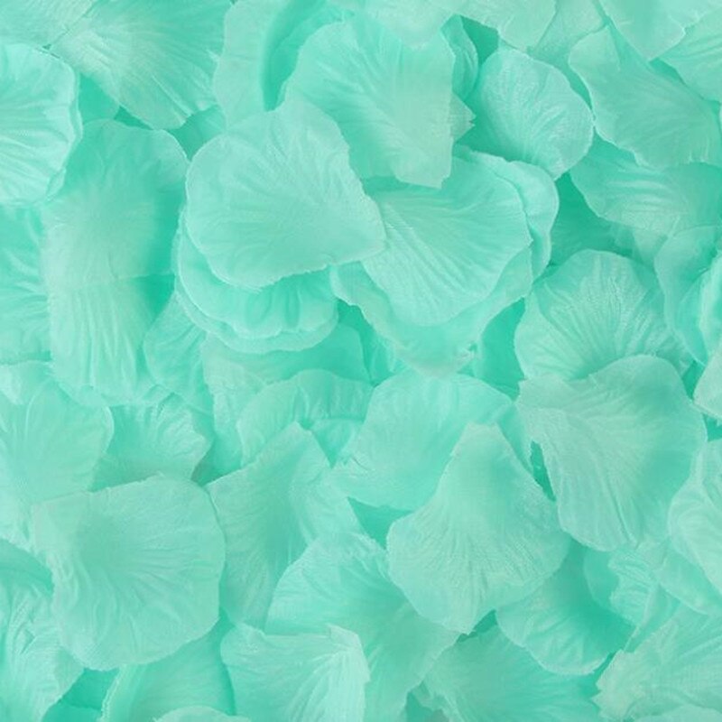 Pétalos de rosa de seda, 9 colores, decoración de de cumpleaños, boda, confeti, 500 unidades: Tiffany Blue