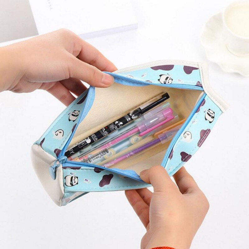Schattige cartoon melkpak etui ritstas student schoolbenodigdheden opbergtas make-up tas