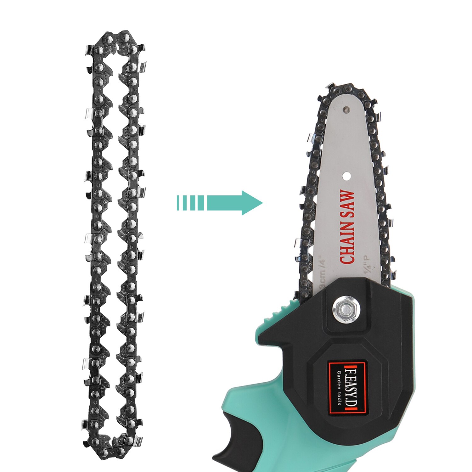 21V Lithium Batterij (Twee) draagbare Elektrische Snoeizaag Oplaadbare Kleine Elektrische Zagen Houtbewerking One-Handed Elektrische Zaag: Steel Chain