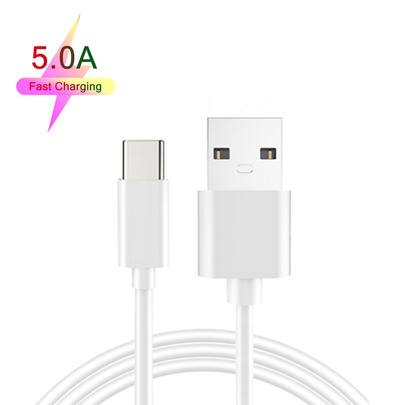 0.25m 1m 1.5m 2m 5a usb type c-kabel supercharge usb c-kabel voor huawei  p20 snellader snel opladen mobiele telefoon oplaadkabel: Wit / 0.25m
