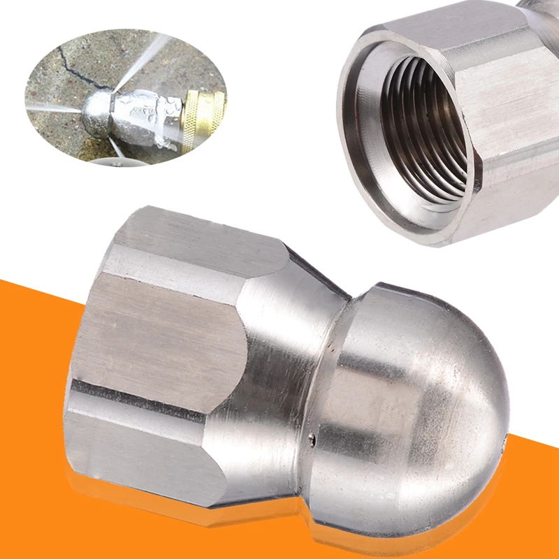 1/2Inch F Druk Nozzle Wasmachine Afvoer Riool Baggeren Reiniging Pijp Mondstuk Rioolreinigers Rvs 5 Jet Roterende nozzles