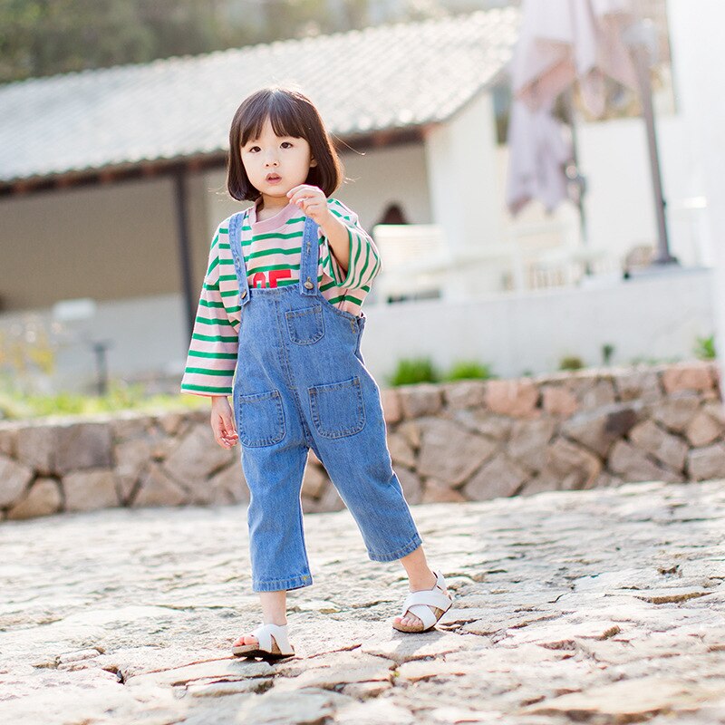 Baby Girls Rompers Denim Pants Overalls Jeans 2-7 Yrs Baby Boys Jeans Kids Clothes Casual Children's Jeans Kids Trousers