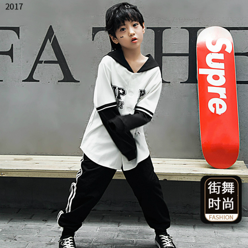 Manteau à capuche style Hip Hop pour garçons et filles, veste bombardier avec lettres, vêtements de danse de rue, Costumes de Sport pour enfants, vêtements d&#39;extérieur