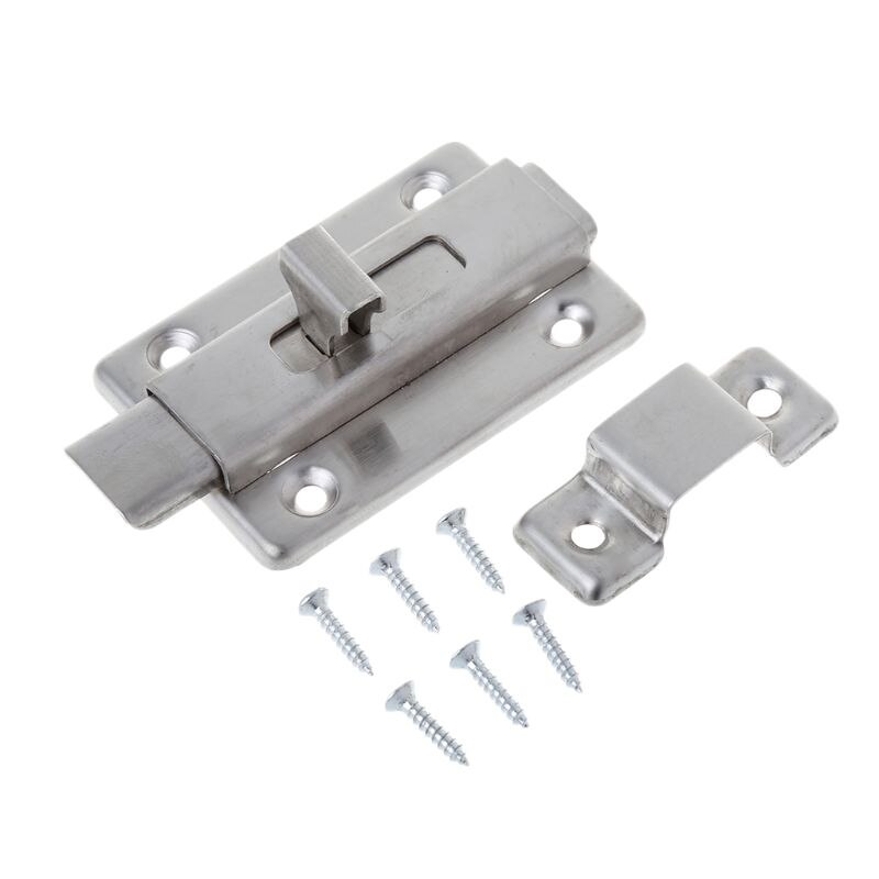 Stainless Steel Spring Latch Slide Door Lock Security Gate Barrel Bolt Padlock 964E: 3 Inch