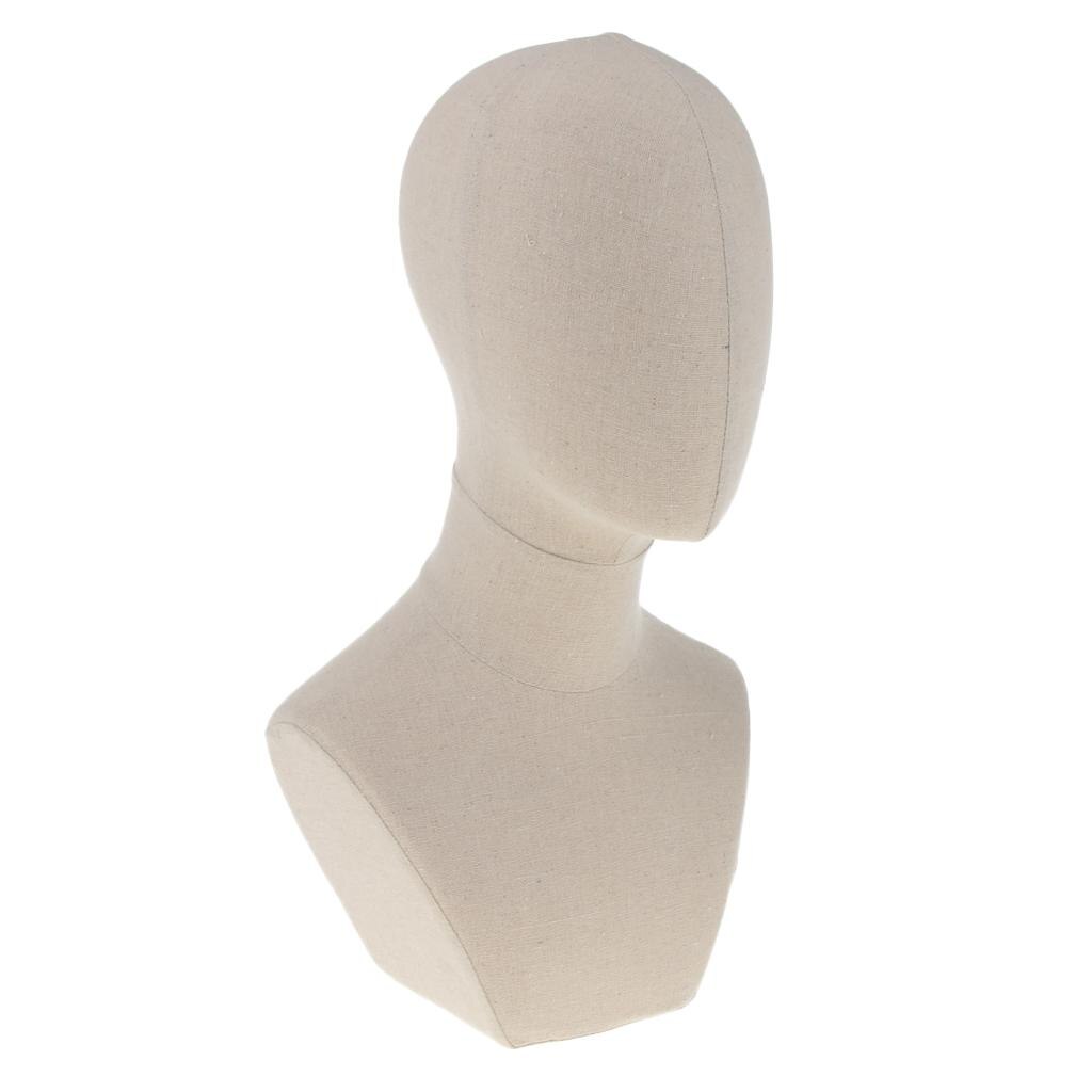 Modèle de tête en liège bloc de toile, présentoir de fabrication de perruque de cheveux, tête de Mannequin avec buste d&#39;épaule: 1