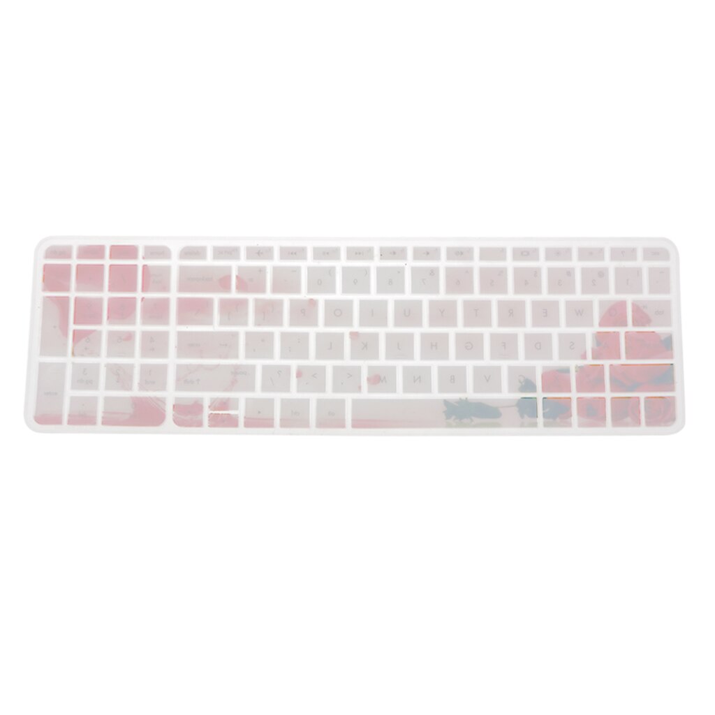 Tastiera del silicone Della Copertura Della Pelle Della Pellicola Della Protezione di Protezione Della Tastiera Bianco con Rosa Rosa Modello per HP padiglione 15-ab 15 pollici per taccuino