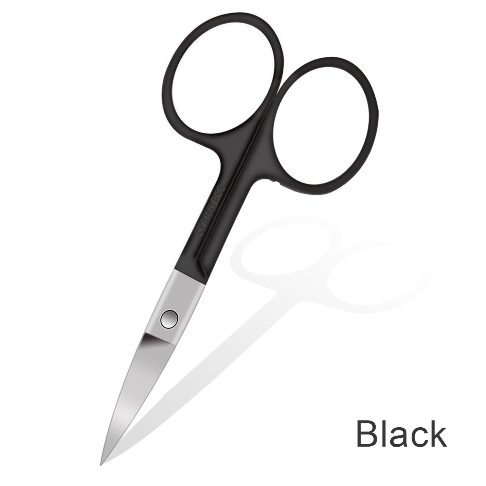 Nail Cuticle Scissors Manicure Curved Tip Nails Scissors Cuticles Remover Cutters Skin Nose Eyebrow Scissors Makeup Beauty Tool: Black