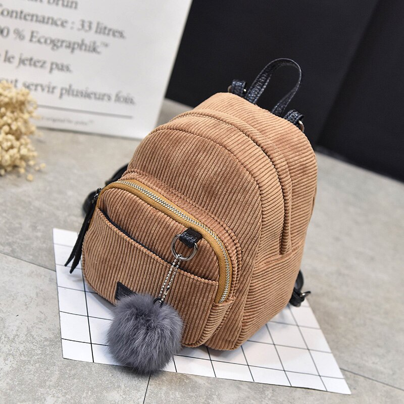 Trend Female Backpack Cute Mini Women Backpack Small Shoulder Bag Kawaii Teenager Girls Kid Small School Bags Female: Khaki