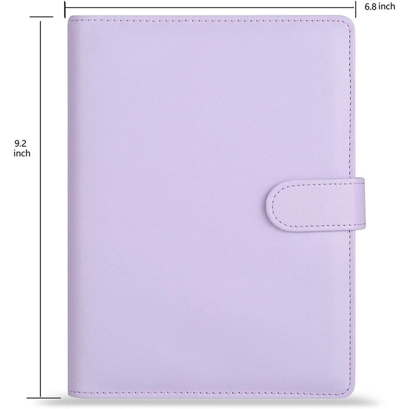A5 Leather Notebook Binder with 16Pcs A5 Plastic Binder Pockets, Budget Envelope System,A5 Budget Planner Binder Cover