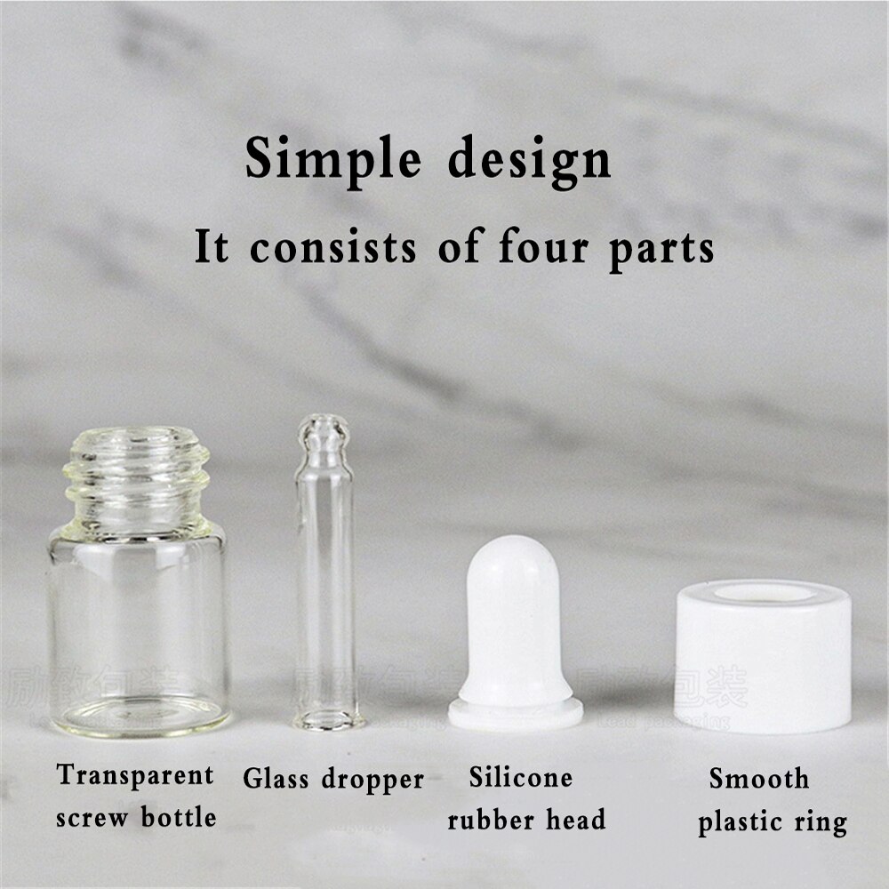 20pcs/lot 5ml 10ml 15ml 20ml Perfume Essential Oil Bottles Dropper Bottle Jars Vials with Pipette for Cosmetic Storage Container