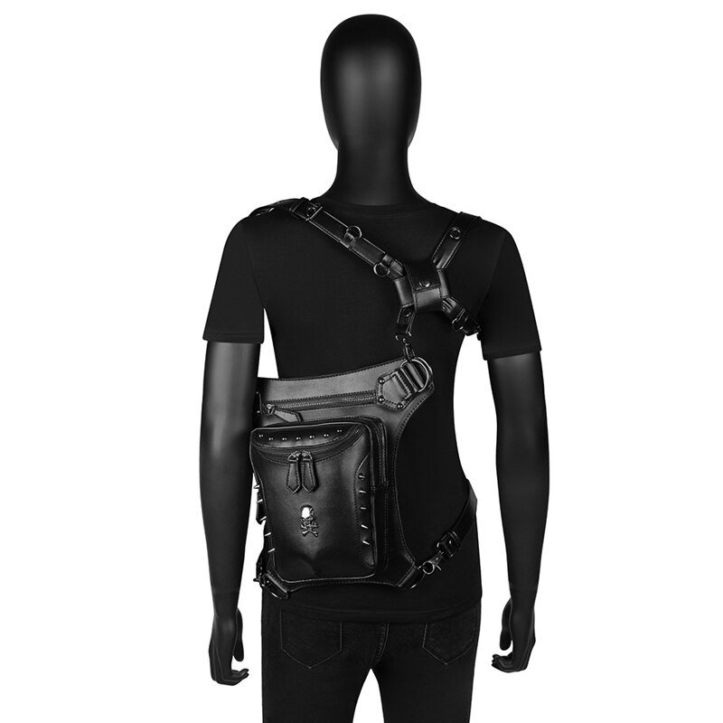 Bolsos Steampunk para pierna y cintura, bolsos de piel para motocicleta, para hombre y mujer, estilo victoriano, bolsas para cadera y cinturón, bolsas de mensajero